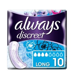 Σερβιέτες Ακράτειας  Discreet Lady Pads 4 Long Always 10 τμχ