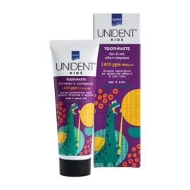 Intermed Unident Kids Toothpaste Παιδική Οδοντόκρεμα με Γεύση Τσιχλόφουσκα 1400ppm Φθόριο 6+  50ml