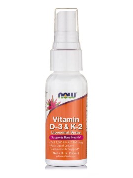 Βιταμίνη D3 1000IU & Βιταμίνη Κ 100mcg Σε Σπρέι Λιποσωμιακή Μορφή Vitamin D3 1000IU & K 100mcg Liposomal Spray Now 60 ml
