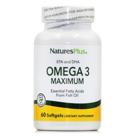 Natures Plus EPA & DHA Omega 3 Maximum Ιχθυέλαιο 60 μαλακές κάψουλες