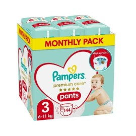 Premium Pants Monthly Pack Πάνες Βρακάκι Μέγεθος 3 (6-11 kg) Pampers 144 τμχ