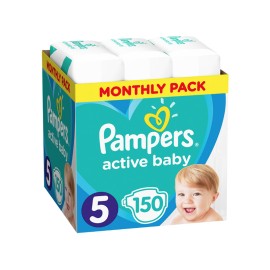 Active Baby Monthly Pack Πάνες Μέγεθος 5 (11-16kg)  Pampers 150 τμχ