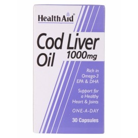 Συμπλήρωμα Διατροφής Με Μουρουνέλαιο Cod Liver Oil (1000mg) Health Aid 30 Vcaps