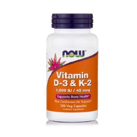 Βιταμίνες D3 & Κ2 Vitamin D-3 & K-2 Now 120 vcaps