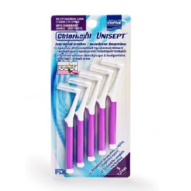 Μεσοδόντια Βουρτσάκια Μώβ Interdental Brushes S 1,0mm Unisept Chlorhexil 5 τμχ