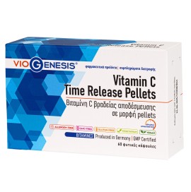 Viogenesis Vitamin C Time Release Pellets Βιταμίνη C Βραδείας Αποδέσμευσης σε Μορφή Pellets 60 caps