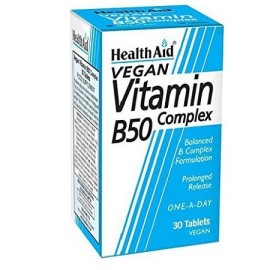 Βιταμίνες Με Σύμπλεγμα Βιταμινών Β Vitamin B50 Complex Health Aid Tabs 30 Τμχ