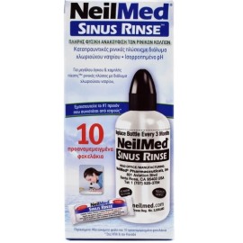 NeilMed Sinus Rinse Kit  Σύστημα Ρινικών Πλύσεων All Natural Sinus Relief Πακέτο με 10 φακελάκια