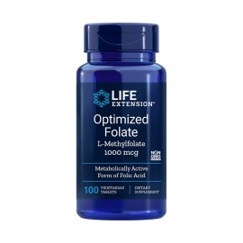 Life Extension Optimized Folate L-Methylfolate 1700mcg DFE Φολικό Οξύ 100 ταμπλέτες