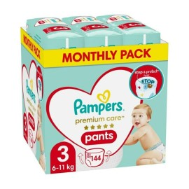 Premium Pants Monthly Pack Πάνες Βρακάκι Μέγεθος 3 (6-11 kg) Pampers 144 τμχ