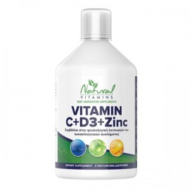 Natural Vitamins Φόρμουλα Βιταμινών για Ενίσχυση Ανοσοποιητικού Vitamin C+D3+Zinc 500ml