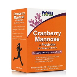 Συμπλήρωμα Διατροφής με Κράνμπερις για Γυναίκες για Υγεία Ουροποιητικού Συστήματος Cranberry Mannose +Probiotics Now 20φακελίσκοι