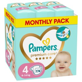 Pampers Πάνες Premium Care Monthly Pack Νο4 (9-14kg) 174τμχ