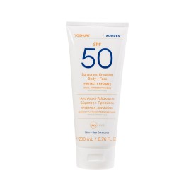 Korres Yoghurt Sunscreen Emultion Body & Face Γιαούρτι Αντηλιακό Γαλάκτωμα Σώματος + Προσώπου SPF50 200ml