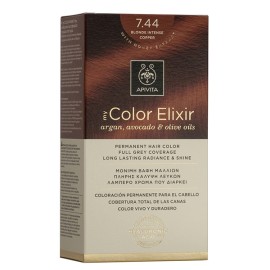 Βαφή Μαλλιών Ξανθό Έντονο Χάλκινο 7.44 My Color Elixir Apivita 50 ml