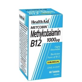 Συμπλήρωμα Μεθυλκοβαλαµίνης B12 1000µg με γεύση φραγκοστάφυλο Metcobin Methycobalamin Health Aid 60 sublingual tabs