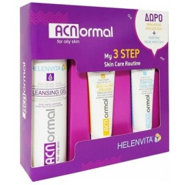 Helenvita Πακέτο Προσφοράς ACNormal for Oily Skin  My 3 Step Skin Care Routine Τζέλ Καθαρισμού  200ml & Δώρο Κρέμα Προσώπου Rebalancing Emulsion 20ml & Μάσκα Pyrifying Facial Mask 20ml