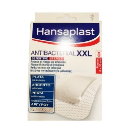 Hansaplast Επιθέματα Για Πληγές Αντιβακτηριδιακά  8x10 cm Antibacterial XXL Sensitive Sterile 5 τμχ