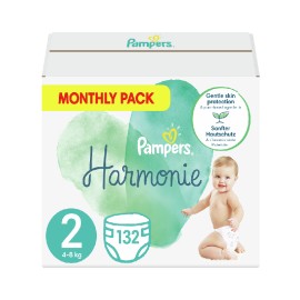 Pampers Harmonie Monthly Pack Πάνες Μέγεθος 2 (4-8 kg) 132 τμχ