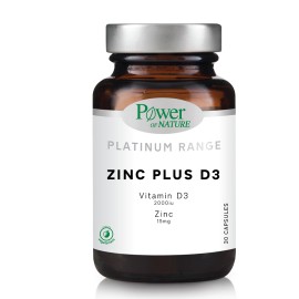 Power Health Ψευδάργυρος 15 mg με Βιταμίνη D3 2000IU Zinc plus D3 Platinum Range 30caps