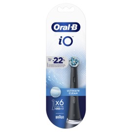 Oral-B iO Ultimate Clean Ανταλλακτικές Κεφαλές Ηλεκτρικής Οδοντόβουρτσας iO Μαύρο Χρώμα 6 τμχ