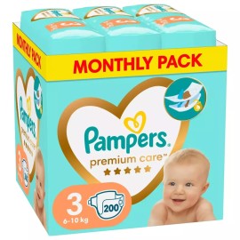 Pampers Πάνες Premium Care Monthly Pack Νο3 (6-10kg) 200τμχ