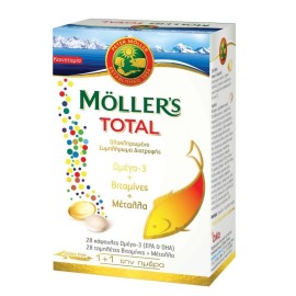 Ωμεγα 3 Βιταμίνες και Μέταλλα Mollers Total Tabs 28 + Caps 28 τμχ