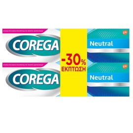 Corega Promo Neutral Στερεωτική Κρέμα για Τεχνητή Οδοντοστοιχία Ειδική Συσκευασία Προσφορά -30% 2Χ40gr