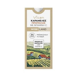 Vican Wise Land Καραμέλες Πρόπολης με Βιταμίνη C Γεύση Πορτοκάλι 10τμχ