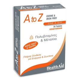 Health Aid Πολυβιταμίνη χωρίς Ιώδιο και Σίδηρο A to Z Multivit Without Iron 30 tabs