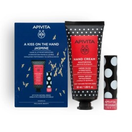 Apivita Promo A Kiss On The Hand Jasmine Σετ Περιποίησης με Κρέμα Χεριών 50ml & Lip Balm Ρόδι 4.4gr