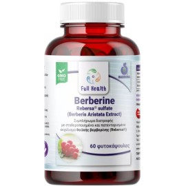 Full Health Berberine 400mg Συμπλήρωμα Διατροφής με Εκχύλισμα Θειϊκής Βερβερίνης για Μείωση των Επιπέδων Σακχάρου 60 φυτοκάψουλες