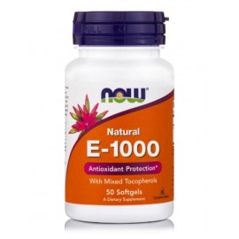 Φυσική Βιταμίνη Ε Natural Vitamin E-1000 with Mixed Tocopherol Now 50 softgels