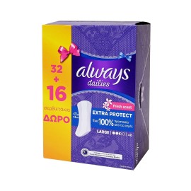 Σερβιετάκια Extra Protect Large Always 32+16 Δώρο