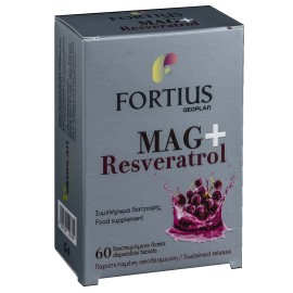 Geoplan Fortius Mag + Resveratrol Συμπλήρωμα Διατροφής με Μαγνήσιο και Ρεσβερατρόλη για Τόνωση και Αποτοξίνωση 60 διασπειρόμενα δισκία