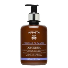 Apivita Cleansing Foam Foaming Cream for Cleansing & Make-up Removal for Face & Eyes with Olive & Lavender 300ml