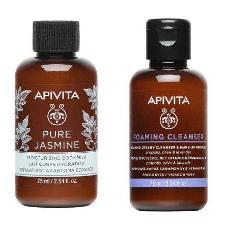 APIVITA DUO FOAMING CLEANSER 75ml & PURE JASMINE 75ml